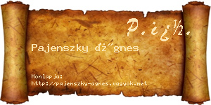 Pajenszky Ágnes névjegykártya